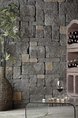 Leier Kaiserstein Castrum falazókő 24 cm füstantracit melírozott