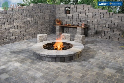 Leier Kaiserstein Castrum falazókő 24 cm füstantracit melírozott