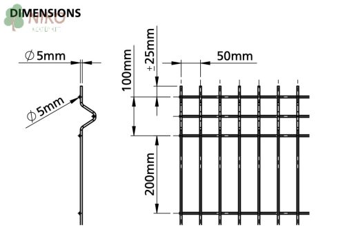 3D szimpla huzalos kerítéstáblák ø 5 mm