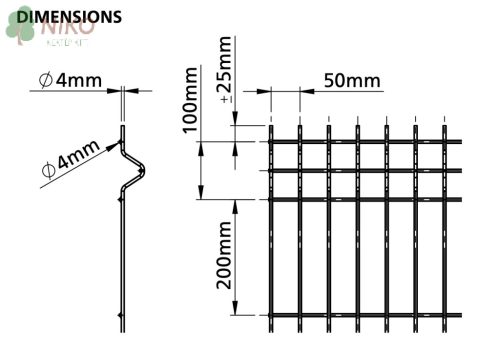3D szimpla huzalos kerítéstáblák ø 4 mm